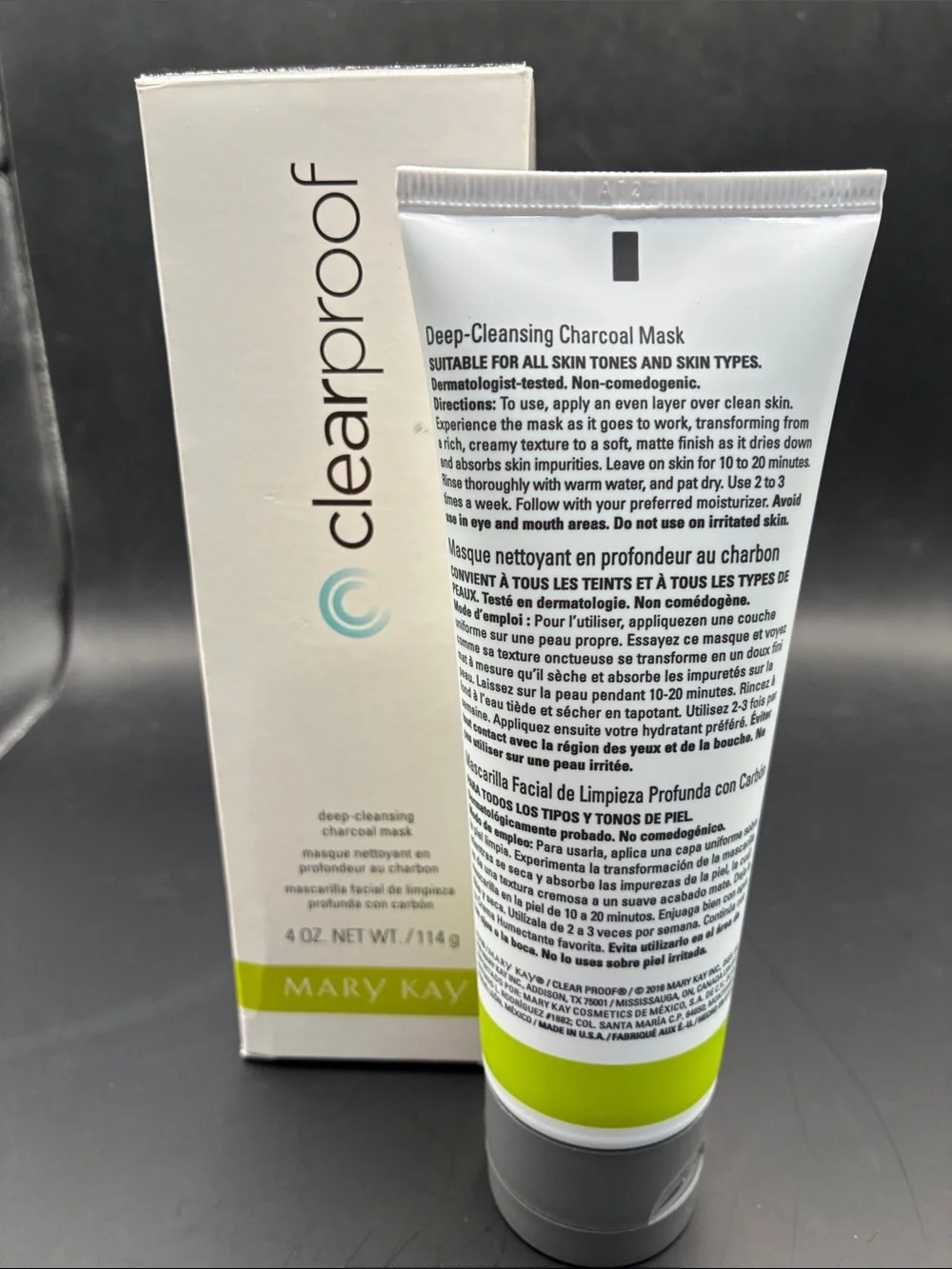 Mary Kay Clearproof Deep-Cleansing Charcoal Mask - White & Lime Green